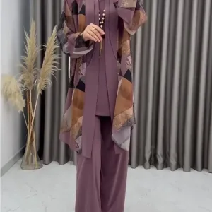 Caftan stylé ave pantalon